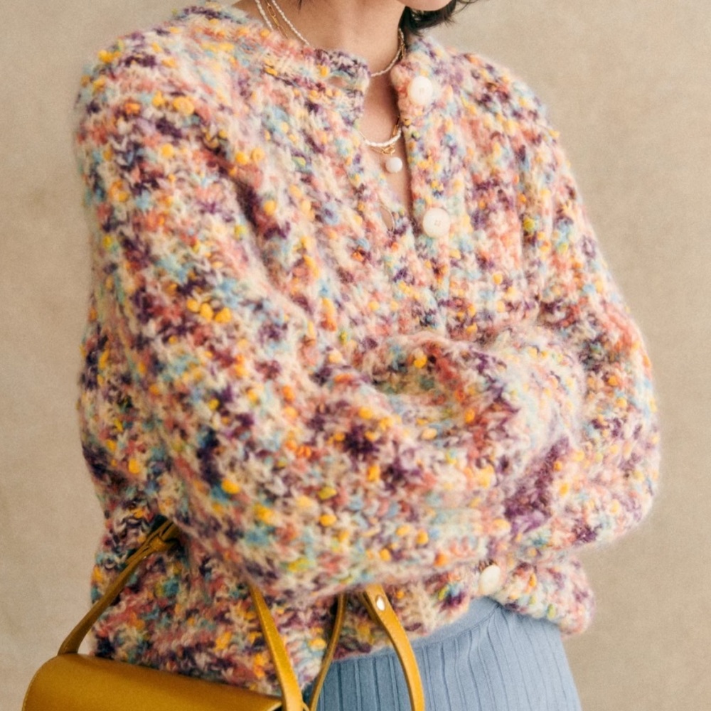 Sezane Multicolor Knit Cardigan